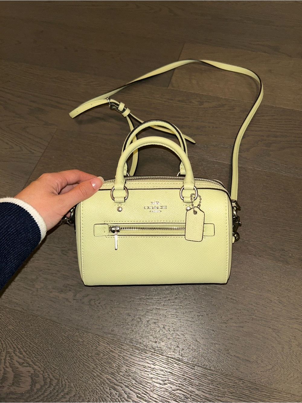 Coach Pale Yellow Mini Satchel with Crossbody Strap